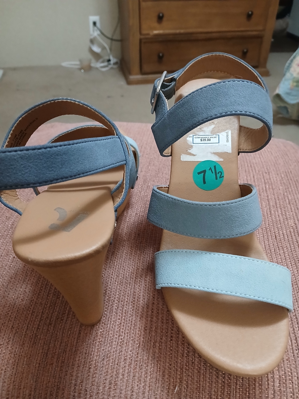 Report Light Blue Strappy Block Heel Sandals
